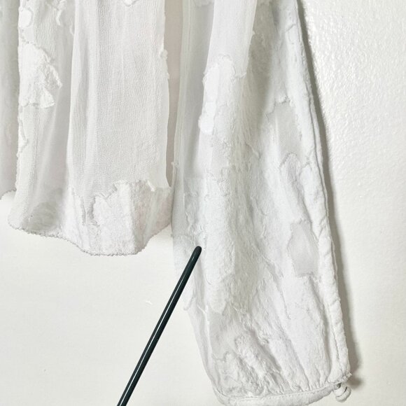 Wilfred Augustine Blouse Ruffled Peplum Cropped Sheer Floral Blouse Coquette - Picture 6 of 16